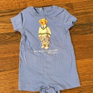 RL Baby Boy Cotton Polo Bear Romper 6M